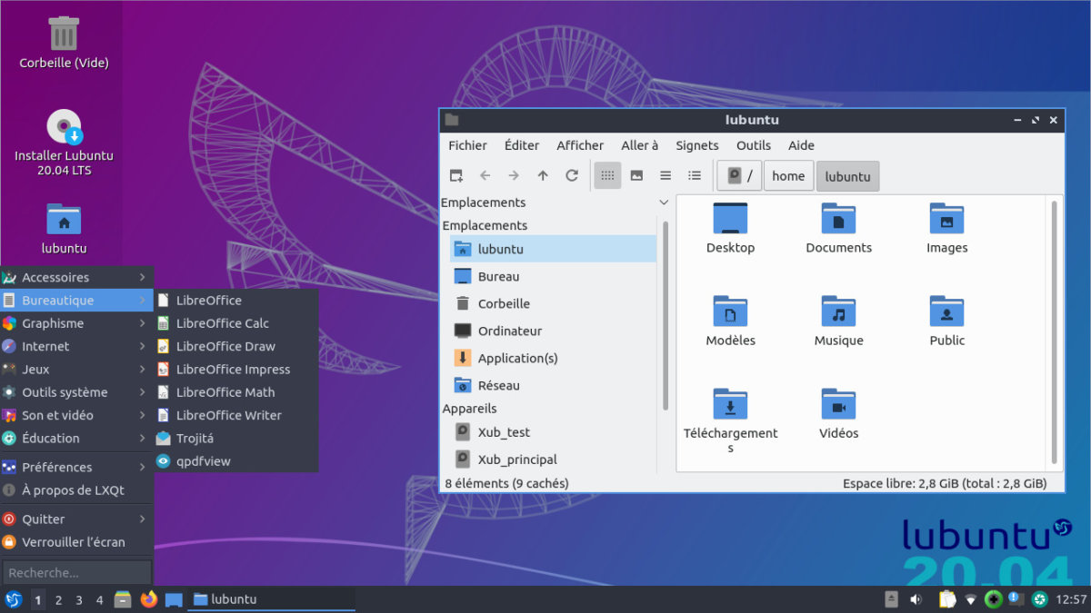Capture d'écran d'un système GNU/Linux
